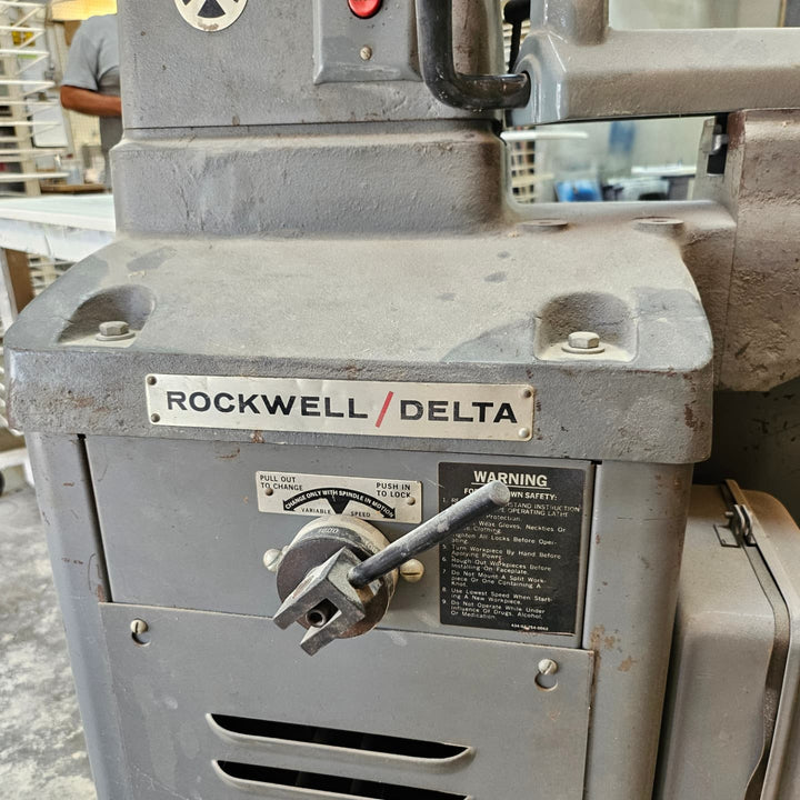 Rockwell-Delta 46-614 wood lathe, 3 phase. Runs well and ready for pick up in South Carolina.